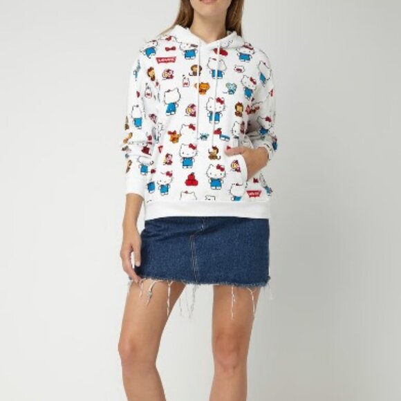 Levi's® X Hello Kitty Unbasic Hoodie Size S  White Limited Edition Collection - Picture 16 of 16